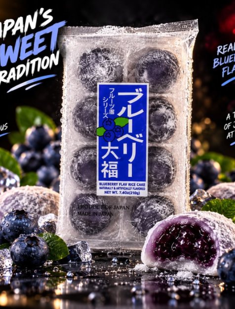Blueberry daifuku mochi